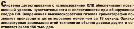 Некоторые особенности современной аппаратуры обнаружения следов взрывчатых веществ